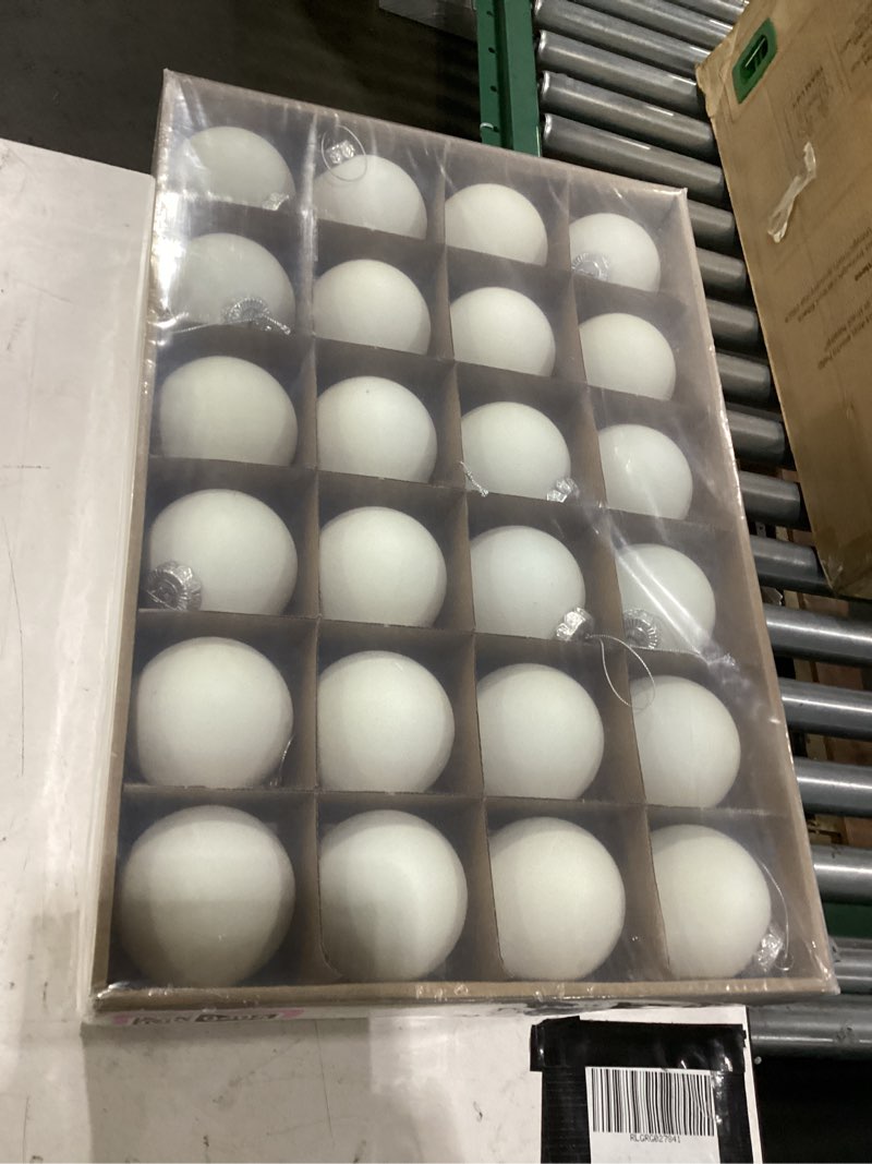 Condition photo showing New/Like New for hollowfly 48 pcs velvet christmas balls bulk 3.15 inch flocked ball ornaments xmas plastic decorative hanging ornaments for holiday party christmas tree decorations (cream) cream 48
