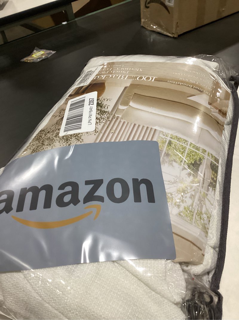 Condition photo showing Good Condition for White 80 Inch Pinch Pleated Black Out Curtains 2 Panel Set for Living Room Pinch Pleat Linen Drapes with Liner 80 Inches Long 100% Blackout Light Blocking Energy Saving Curtain for Dining Bedroom White 40"W x 80"L (Pack of 2)