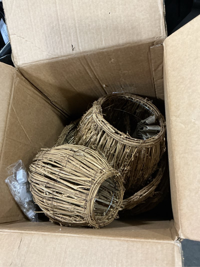 Condition photo showing Good Condition for Estune 3 Pcs Rattan Woven Easter Bunny Decor with LED Light Strings, 28" 20" 19" Spring Rabbit Eggs Light up Easter Garden Decoration for Rustic Farmhouse Outdoor, Non-Connecting Structure Cable Ties