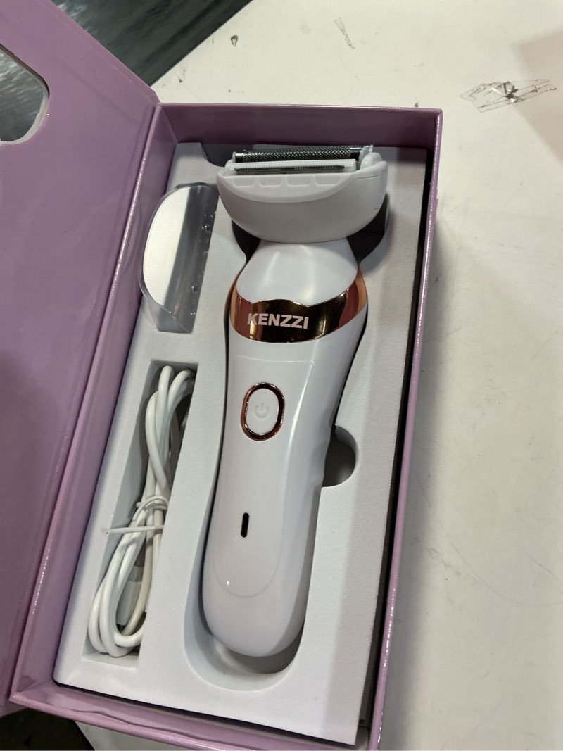Condition photo showing As Is for kenzzi lady shaver rechargeable electric shaver for women  wet & dry use  water-resistant  contouring head