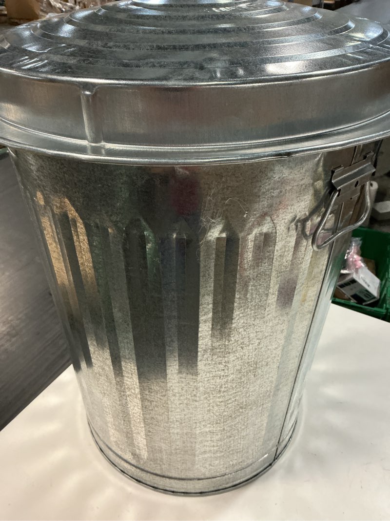 Condition photo showing Good Condition for behrens 20 gallon galvanized steel indoor/outdoor kitchen detached lid trash can