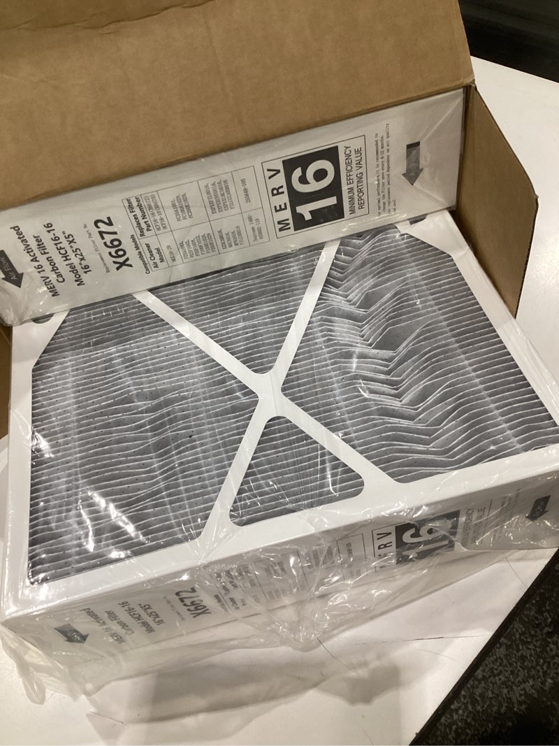 Condition photo showing Good Condition for upgraded x6672 merv 16 air filter 16x25x5 compatible with lennox x6672 and lennox hcc16-28 carbon clean furnace filters hvac system,part number hcf16-16,2-pack