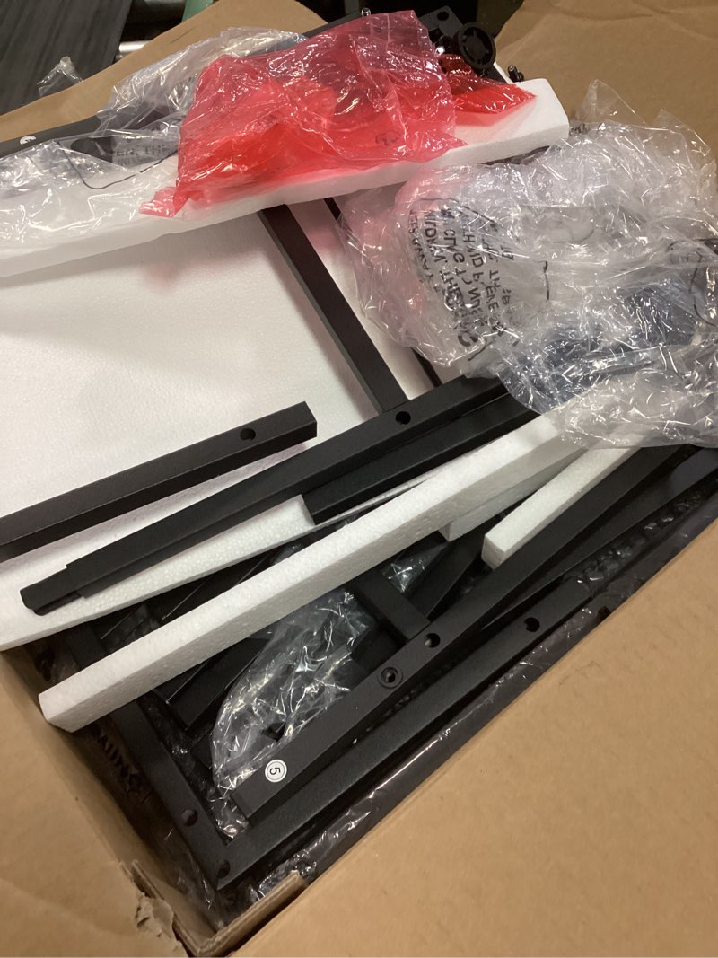 Condition photo showing Good Condition for Furologee TV Stand for TVs up to 55 Inch, Entertainment Center with Open Storage Shelves, Media Console Table with Soundbar Shelf for Living Room, Bedroom, Rustic Brown 47 Inch Rustic Brown