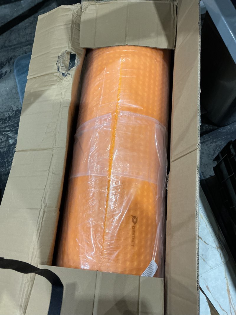 Condition photo showing Good Condition for drydiet 215 sqft uncoupling membrane for tile 1/8''(3mm) thick waterproofing membrane crack prevention anti fracture flooring underlayment for bathroom shower kitchen basement(orange) 215 sqft orange