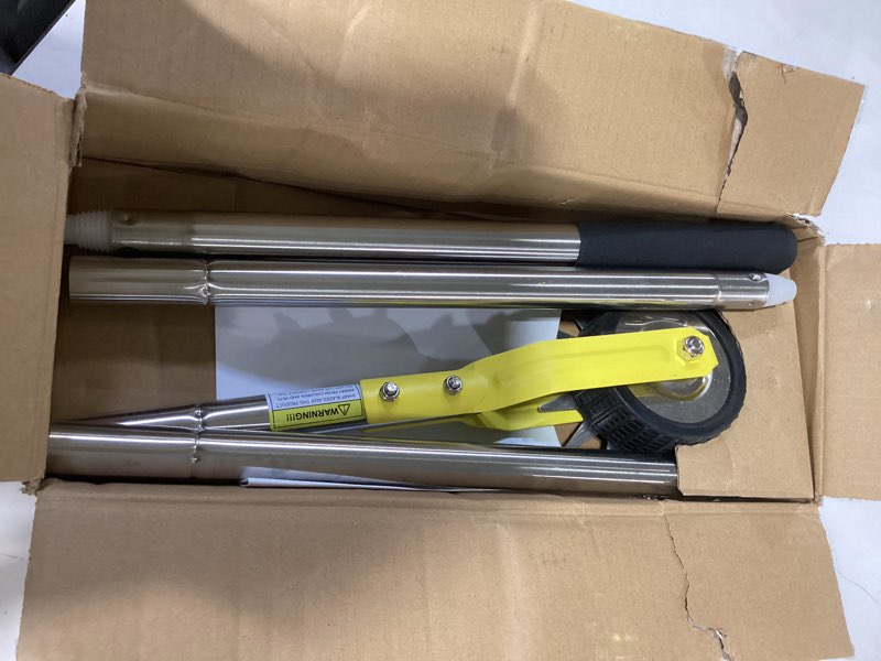 Condition photo showing Good Condition for baraystus wheel rotary edger lawn tool, grass edge trimmer, sidewalk manual lawn edger, strong 3 sections stainless steel handle with cushion grip, 58.3-inch yellow