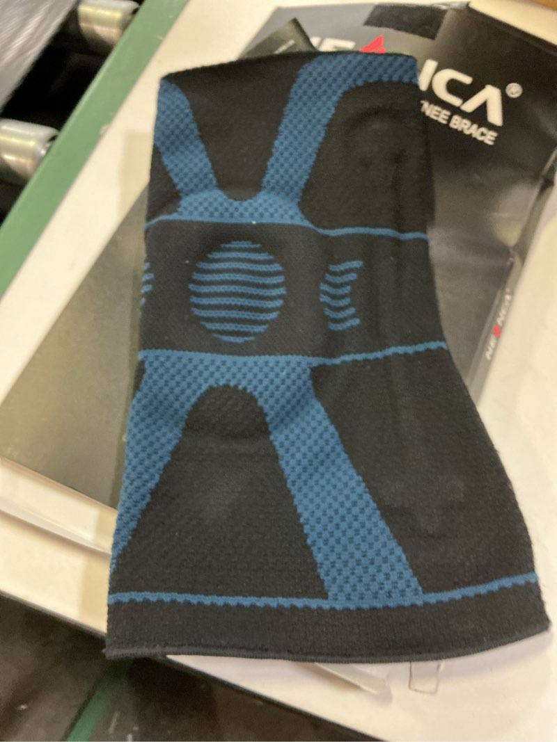 Condition photo showing New/Like New for neenca professional knee brace for pain relief, medical knee compression sleeve, knee support with horizontal knit tech for meniscus tear, acl, arthritis, joint pain, runner, workout xx-large upgraded version - black blue