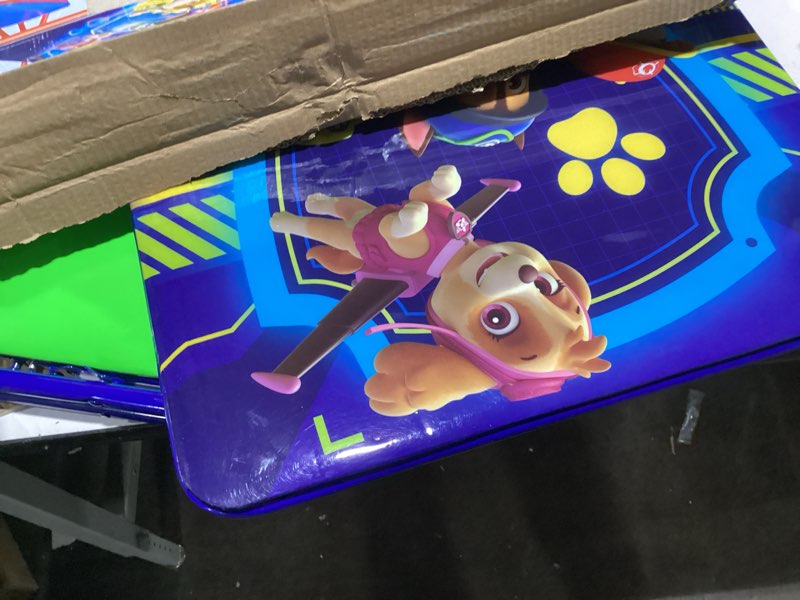 Condition photo showing Good Condition for Paw Patrol Movie Kids Table & Chairs Set for Kid and Toddler 36 Months Up to 7 Years, Includes: 1 Table (24" L x 24" W x 20" H), 2 Chairs (13" L x 13.5" W x 21" H) Weight Limit: 70 lb