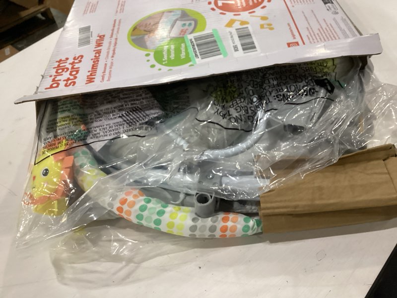 Condition photo showing New/Like New for Bright Starts Comfy Baby Bouncer Soothing Vibrations Infant Seat - Taggies, Music, Removable -Toy Bar, 0-6 Months Up to 20 lbs (Whimsical Wild) Whimsical Wild Infant Seat