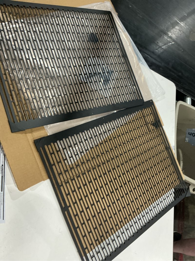 Condition photo showing As Is for rv entry screen door grille,upgraded adjustable 16-32 in width,21.25 in height,metal entry screen door protector,camper screen door grille,rv door defender