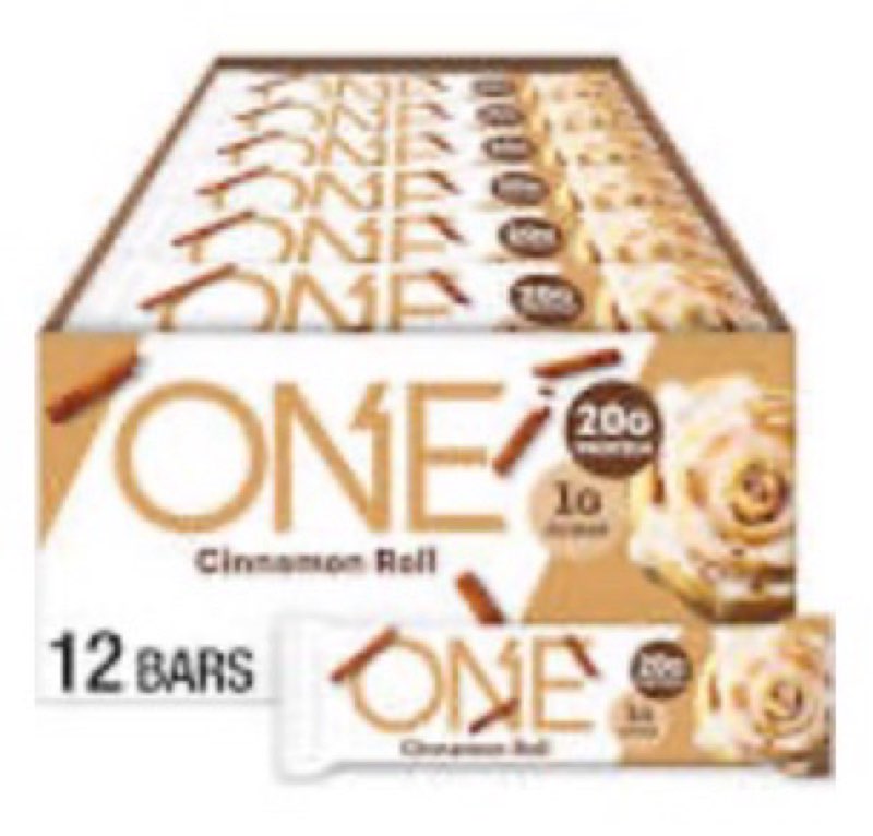 bb-07/2026) one protein bars, cinnamon roll, gluten free with 20g protein and 1g sugar, pantry staples, 2.12 oz