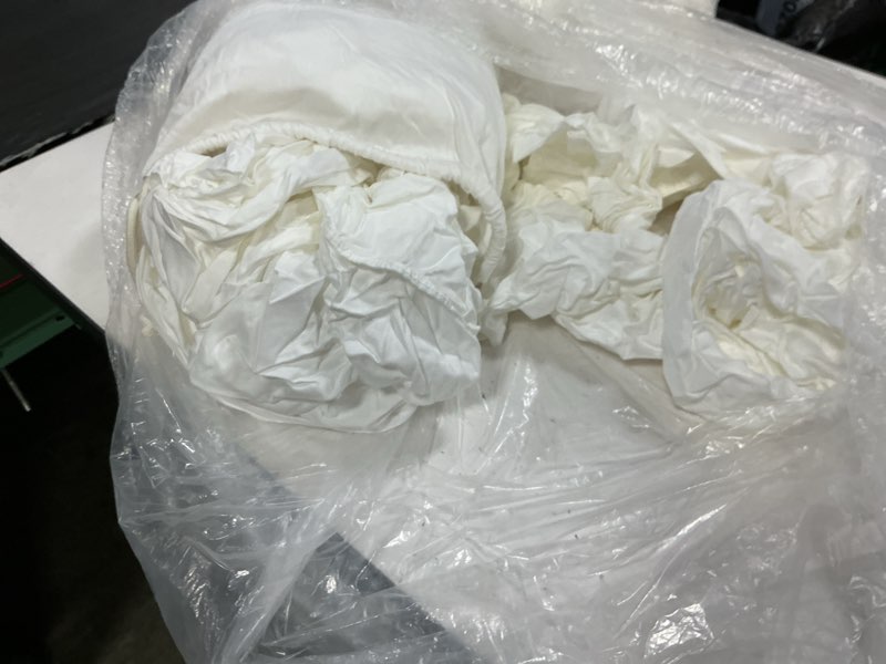 Condition photo showing As Is for bamboo deluxe bedding bundle, king, white