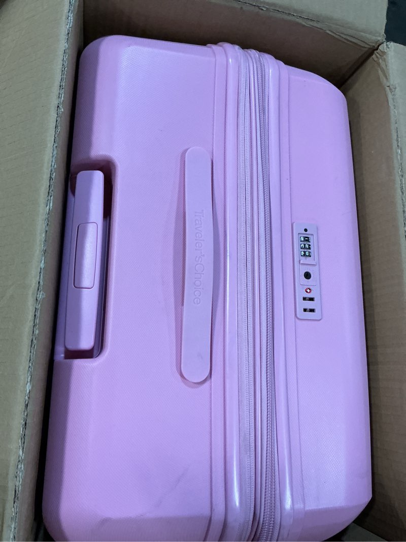 Condition photo showing Good Condition for traveler's choice pagosa hardshell expandable luggage with spinner wheels, pink, 30-inch large 30-inch large pink