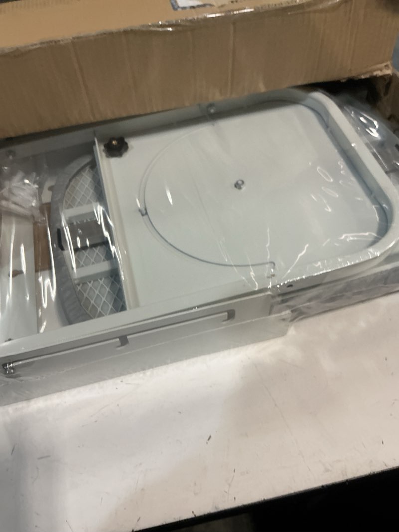 Condition photo showing New/Like New for wall mounted ironing board, 180 rotation, space-saving fold down, 36" x 12", silver