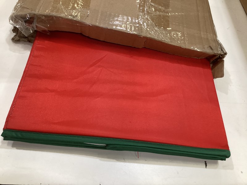 Condition photo showing As Is for elf stor 1024 paper storage box-stores up to 20 rolls of 30 inch long gift wrap in one convenient red lidded container, 1 pack