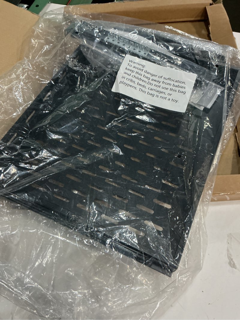 Condition photo showing Good Condition for Tecmojo 1U Sliding Rack Shelf,4-Post Vented Rack Mount Shelf,13.8in Deep with Adjustable Mounting Depth 13.8-19.7in,Supports to 110lbs,for 19 Inch AV/Network Equipment Rack,Unassembled,Black 13.8-19.7" Depth