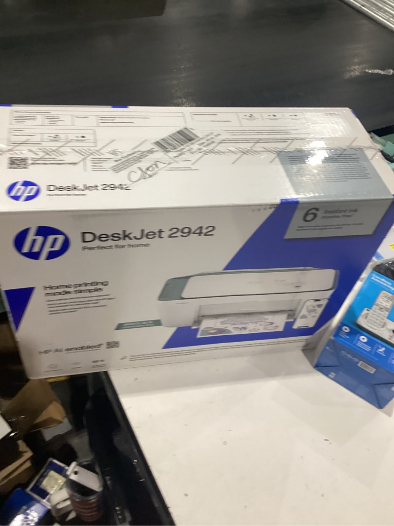 hp deskjet 2942 wireless all-in-one color inkjet printer, 6 months free instant ink, bristol blue