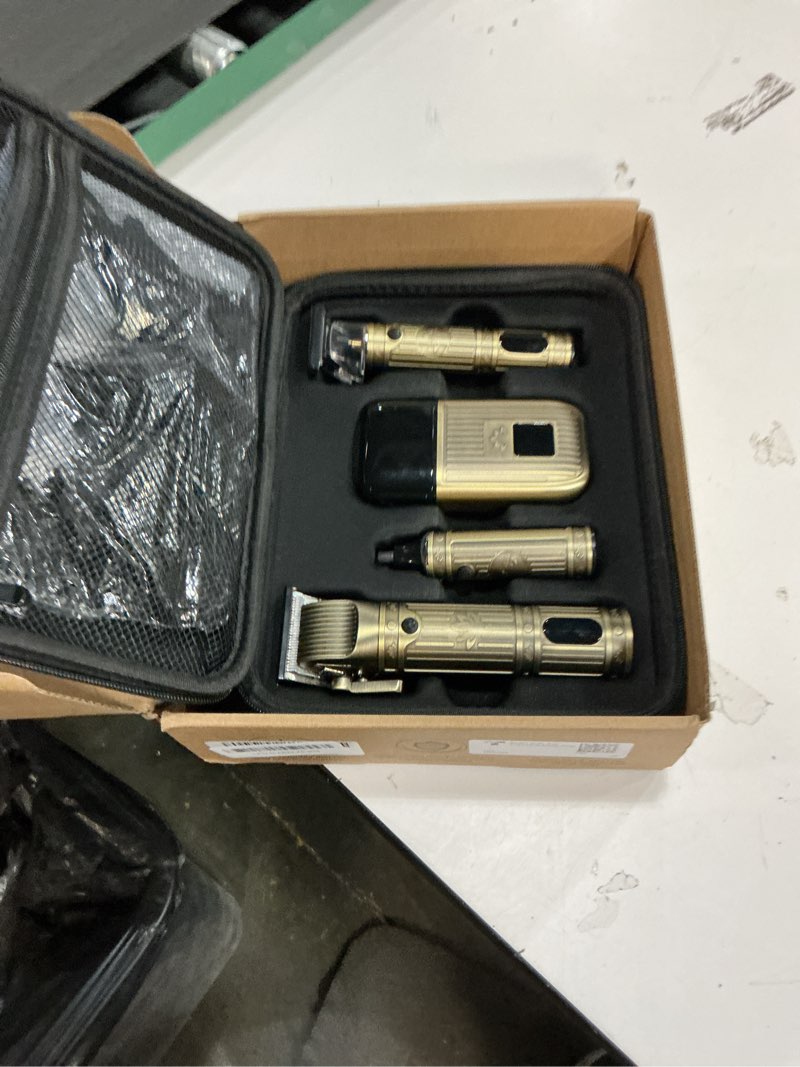 Condition photo showing Good Condition for Hair Clippers for Men Professional, T-Blade Barber Clippers and Trimmer Set, 4 in 1 Mens Cordless Hair Clipper for Barber Kit, Foil Thaver and Nose Trimmer for Men with LED Display Gifts