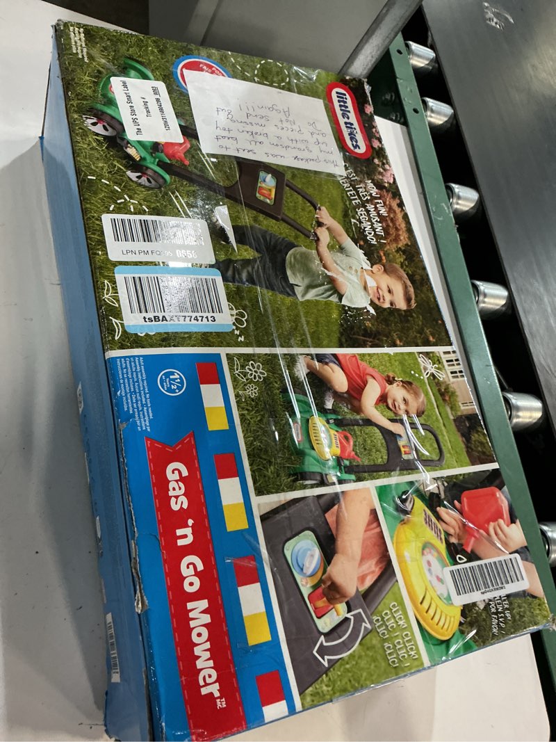 Condition photo showing As Is for little tikes gas 'n go mower kids toys for toddlers boys girls age 18 months and older, indoor outdoor push gardening summer toy gifts for birthday