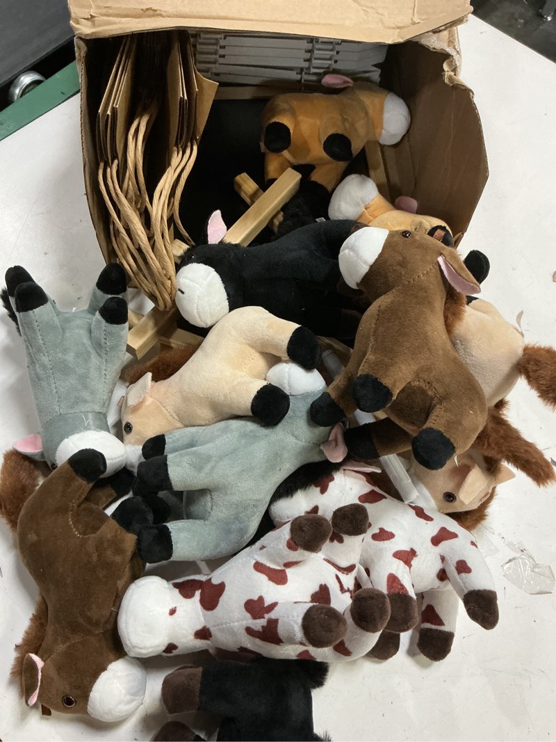 Condition photo showing Good Condition for arrowbash 36 pcs adopt a horse party favor mini plush horse stuffed animal with 10 white plastic fence 12 kraft paper bags wooden chalkboard sign for first rodeo birthday pony cowboy farm supplies