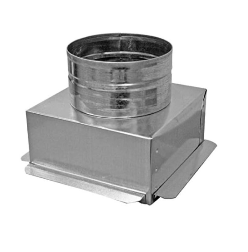 Duct Outlet 6" x 6" Ceiling Box, w/ 6" Round Collar - Connects Register Vent and Diffuser HVAC