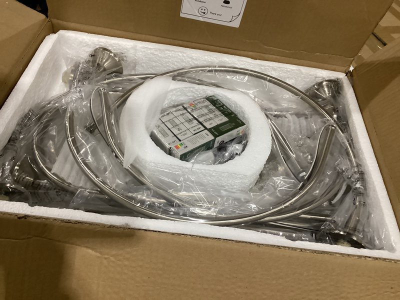 Bagood Nickel Sputnik Chandelier 8-Light Globe Pendant Light 38.5” Modern Sputnik Chandelier with Cl