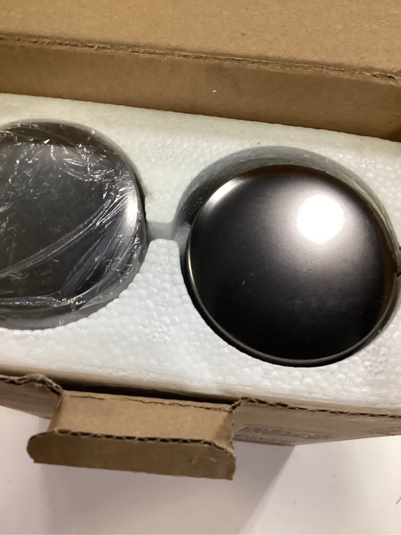 Condition photo showing New/Like New for home ec original gun metal bronze salt and pepper grinder set of 2 - adjustable ceramic grinder - tall glass salt and pepper shakers with funnel and ebook - spice mill - bronze kitchen accessories gunmetal bronze top/clear glass 2pk