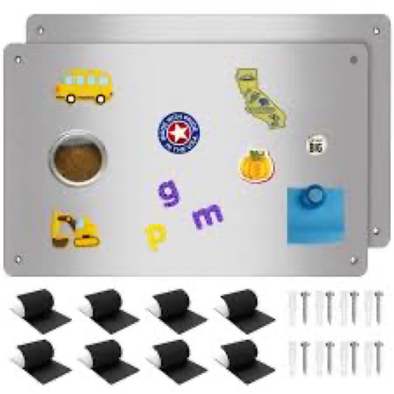 2Pack Magnetic Board,17.1" x 11.8" Magnet Display,for Magnets and Bulletin Board,Suitable for Wall, 