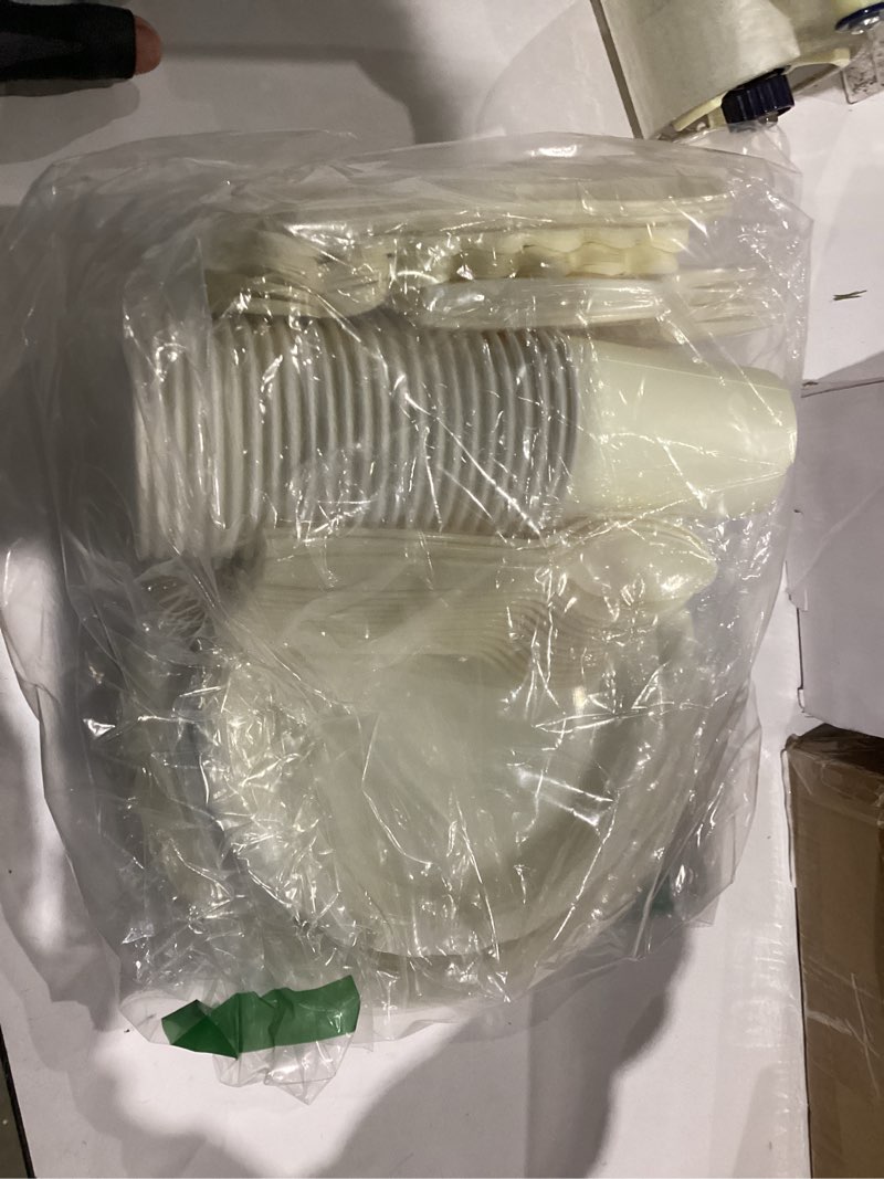 Condition photo showing New/Like New for 175 Pcs Ivory Paper Plates and Napkins, Beige Party Supplies Include Scalloped Cream Plates Napkin Cup Plastic Cutlery for Wedding, Bridal&Baby Shower, Birthday Cream White 175 Pcs
