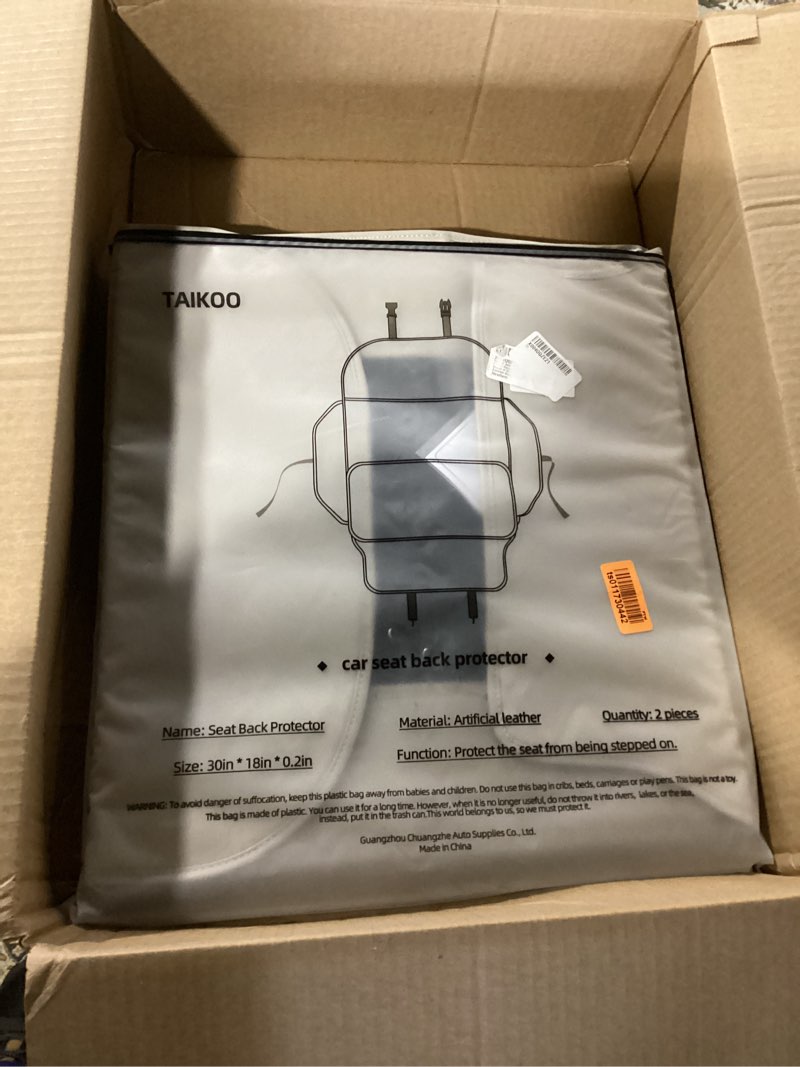 Condition photo showing Good Condition for Seat Back Protector + Large Capacity Pocket Storage Organizer,Preventing the Impact of Children Stepping on the Seat Backrest (Black)