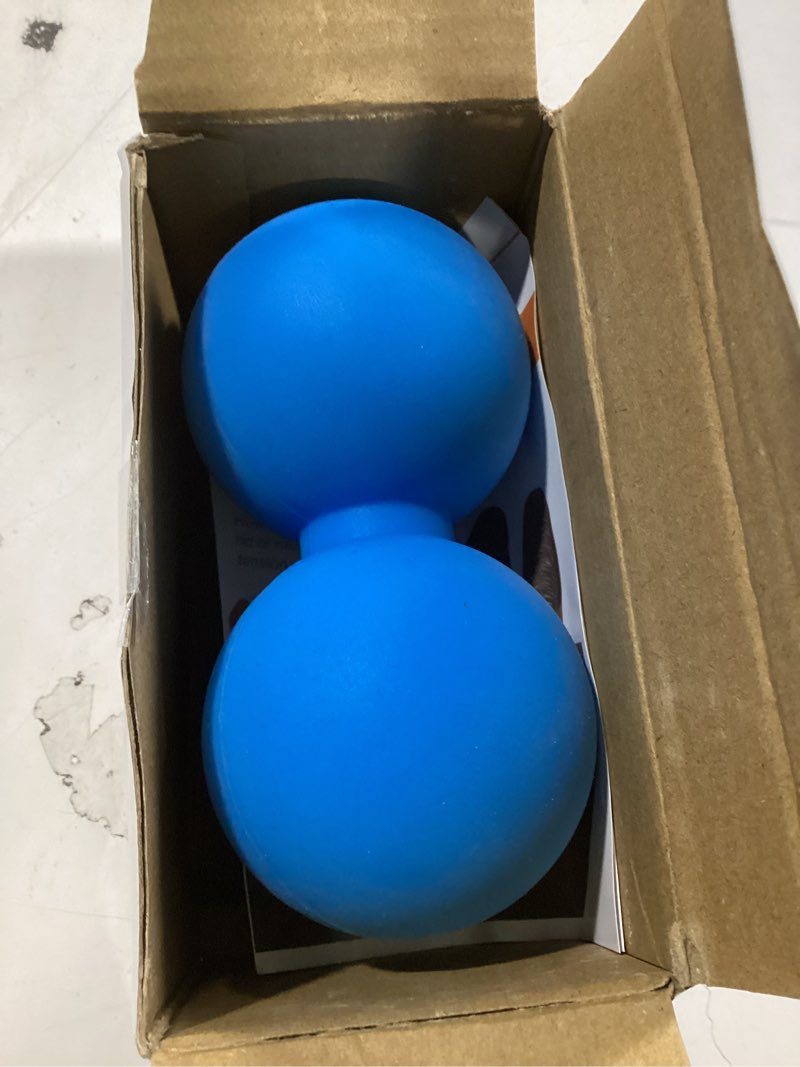 Condition photo showing New/Like New for 5BILLION FITNESS Peanut Massage Ball - Double Lacrosse Massage Ball & Mobility Ball for Physical Therapy - Deep Tissue Massage Tool for Myofascial Release, Muscle Relaxer, Acupoint Massage Blue-hard