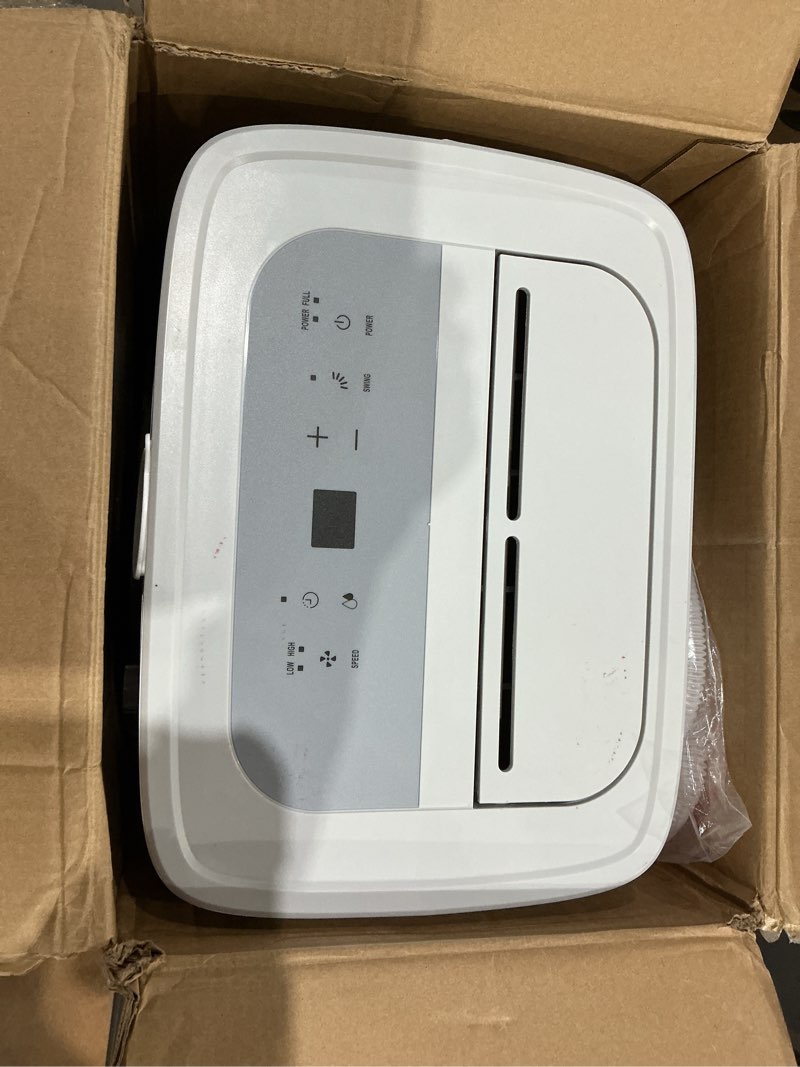 Condition photo showing As Is for waykar 80 pints 2025 energy star dehumidifier for spaces up to 5,000 sq. ft for basement and home, large room with drain hose and 1.14 gallons water tank 80 pints 5000 sq. ft