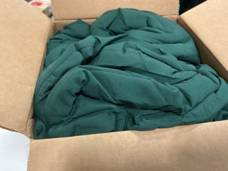 Condition photo showing As Is for queen comforter set emerald green - bed in a bag queen size 7 pieces, soft bedding set for all seasons, christmas premium queen comforter set with comforter, sheets, pillowcases & shams queen emerald green