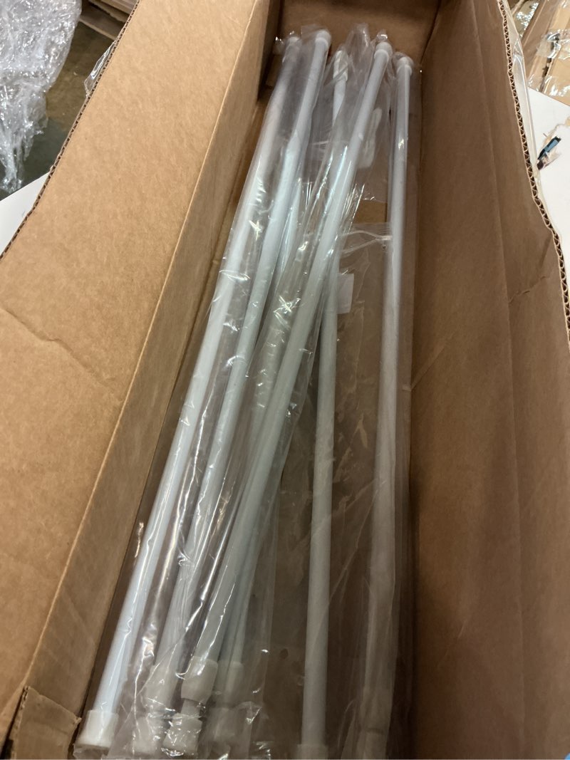Condition photo showing New/Like New for Tension Rods, 6 Pack Adjustable Spring Steel Cupboard Bars 28 to 48 Inches Tension Curtain Rod Shower Rod Closet Rod Tensions Rod Extendable Width 28-48 inch White