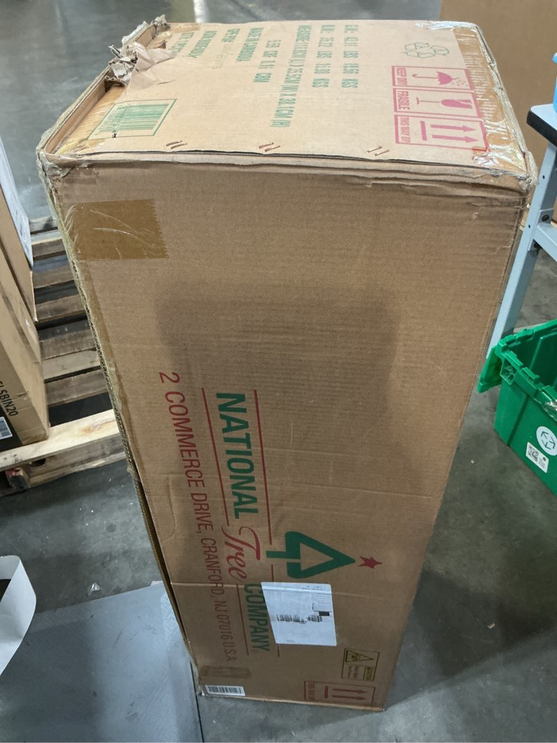 Condition photo showing New/Like New for national tree company pre-lit artificial christmas tree  green  dunhill fir  clear lights  includes stand  7 feet