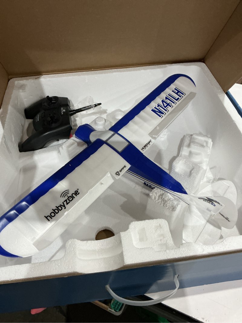 Condition photo showing As Is for hobbyzone rc airplane sport cub s 2 615mm rtf everything needed to fly is included/safe technology hbz444000,white/blue