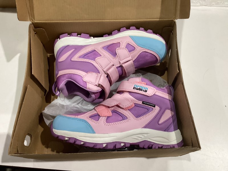 Similar. Purple,blue, pink. R CORD Kids Hiking Boots Kids Hiking Shoes Girls Hiking Boots Waterproof Non-Slip Girls Hiking Shoes for Outdoor Rugged Quick Closure Durable TPR Traction Outsole 11 Little Kid Blackgreen