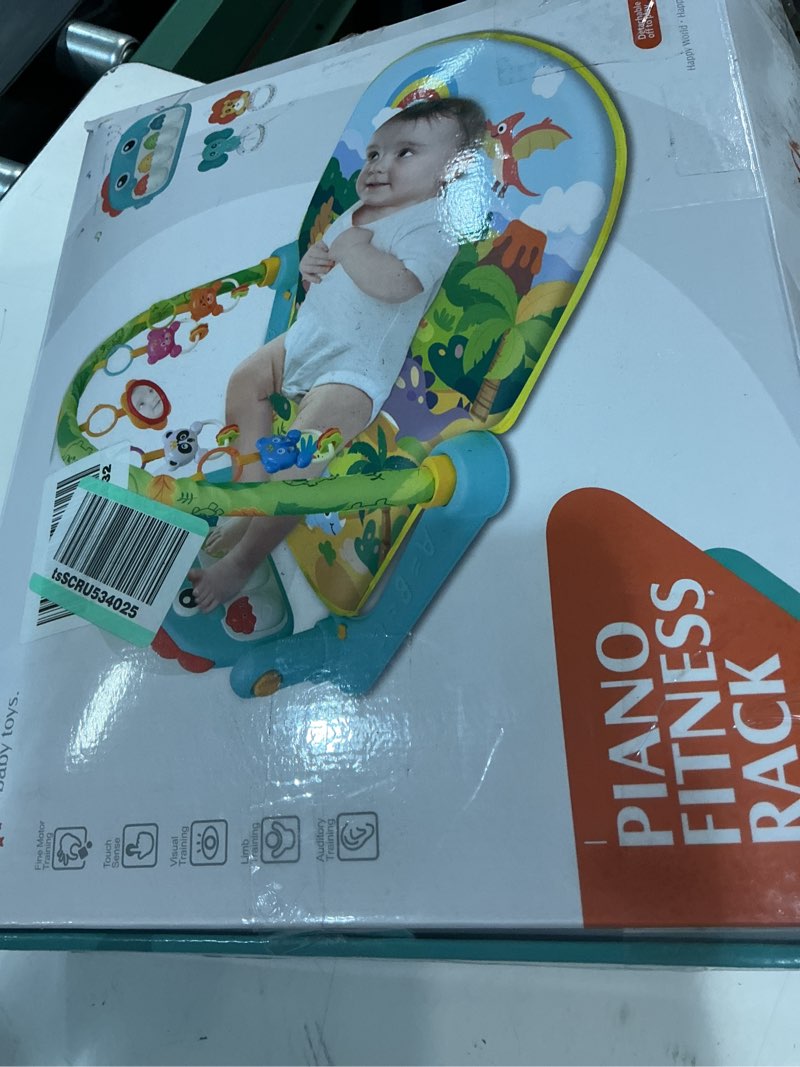 Condition photo showing Good Condition for umiku baby gym play mats baby tummy time mat musical activity center for newborn infant piano babies play mat music & light newborn infant gifts for babies 0-3 6 9 12 months dinosaur style green