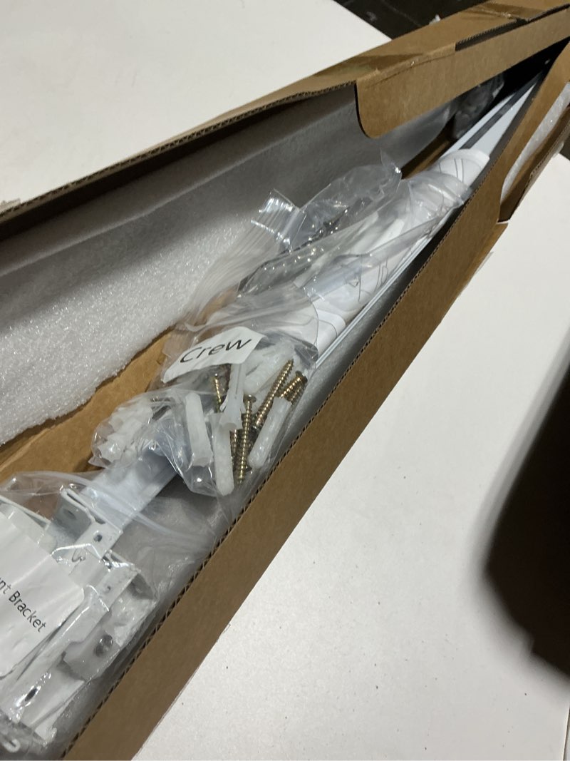 Condition photo showing Good Condition for zeerobee telescopic ceiling curtain track system, retractable ceiling track for curtains, 4.3-7.8ft adjustable length, curtain tracks for room divider, wall mount rail set with rollers hooks 4.3-7.8ft (51?-94?) white