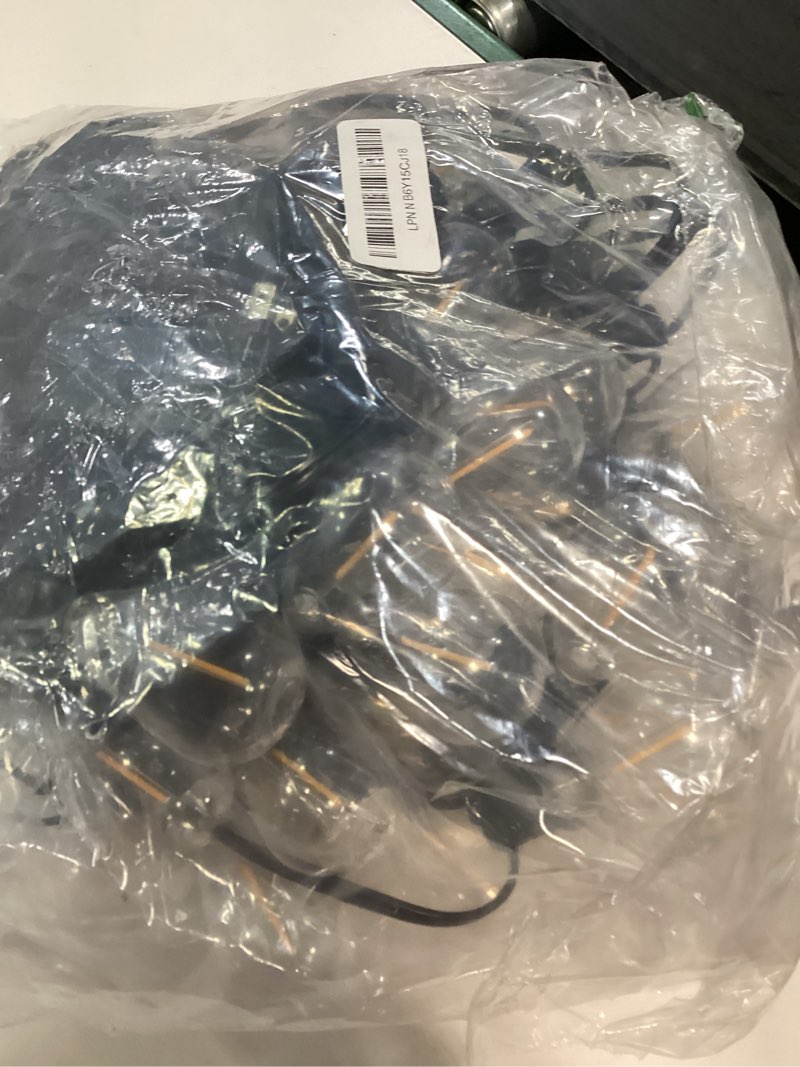 Condition photo showing Good Condition for luckystyle 100ft led outdoor string lights with remote, 35+ 1 shatterproof bulbs waterproof and dimmable patio lights for porch, garden, backyard, deck, balcony, 2700k hanging lighting warm white-2700k 100ft?non-solar?