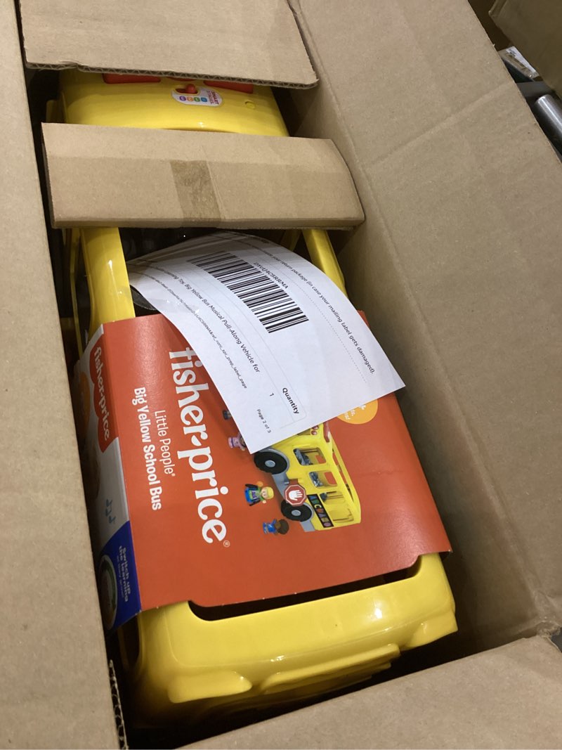 Fisher-Price Little People Toddler Learning Toy, Big Yellow Bus Musical Pull-Along Vehicle for Prete