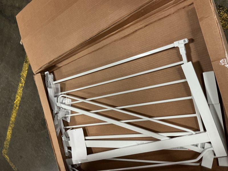Condition photo showing As Is for Regalo Safety 36" Extra Tall Baby Gate for Doorways & Bottom of Stairs, Pressure Mount, Toddlers & Pets, 6-24 Months, Tested & Safe for 30 Years, American Designed, American Owned White 29-36.5"W x 36"H