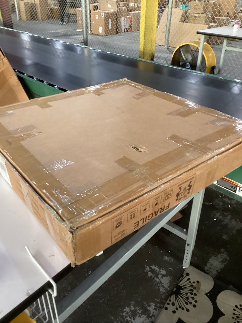 Condition photo showing New/Like New for DELAVIN 31.5" Solid Wood Round Dining Table for 4, Mid Century Small Kitchen Table for 2-4, Modern Office Table for Living Room, Dining Room, Dinette, Easy Assembly, Space Saving, Black Black 31.5"L x 31.5"W