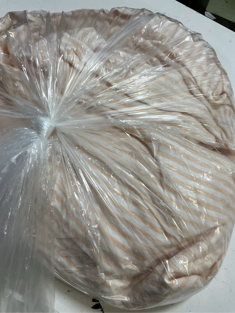 Condition photo showing Good Condition for european linen sheet set, king, natural/white stripe