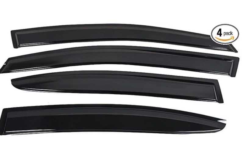 Window Visors Rain Guards Deflectors - 4-Pack Side Window Deflector Vent Shade for Car Windows Tape-On Outside Mount Acrylic Sun Rain Guard Replacement for WRX STI Sedan 2015-2019 F8-016323 