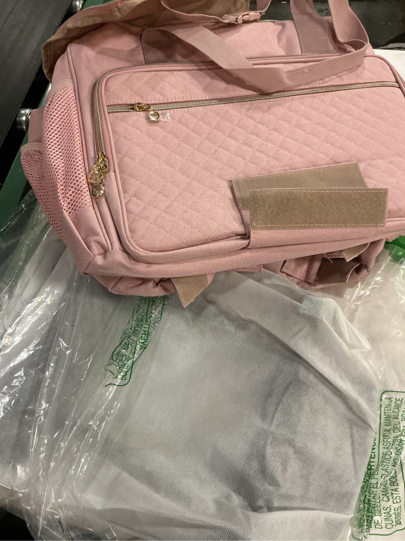 Condition photo showing Good Condition for luxja rolling teacher bag with laptop compartment and detachable dolly, multifunctional rolling briefcase with accordion file area (patented), pink