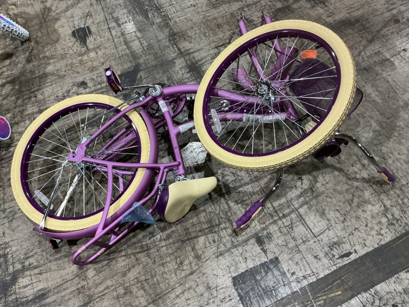 Condition photo showing As Is for huffy 24" nel lusso girls' cruiser bike, purple satin, age 12+ years