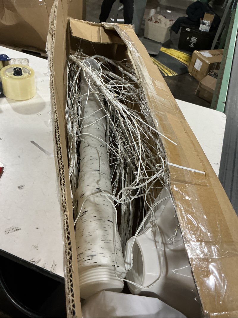 Condition photo showing As Is for 7FT Lighted Birch Chrismas Tree ?1000 LED Warm White Lights with Twinkle Lights?LED Artificial Tree Light for Indoor Outdoor Home and Christmas Holiday Decoration Warm White 7Ft 1000 LED