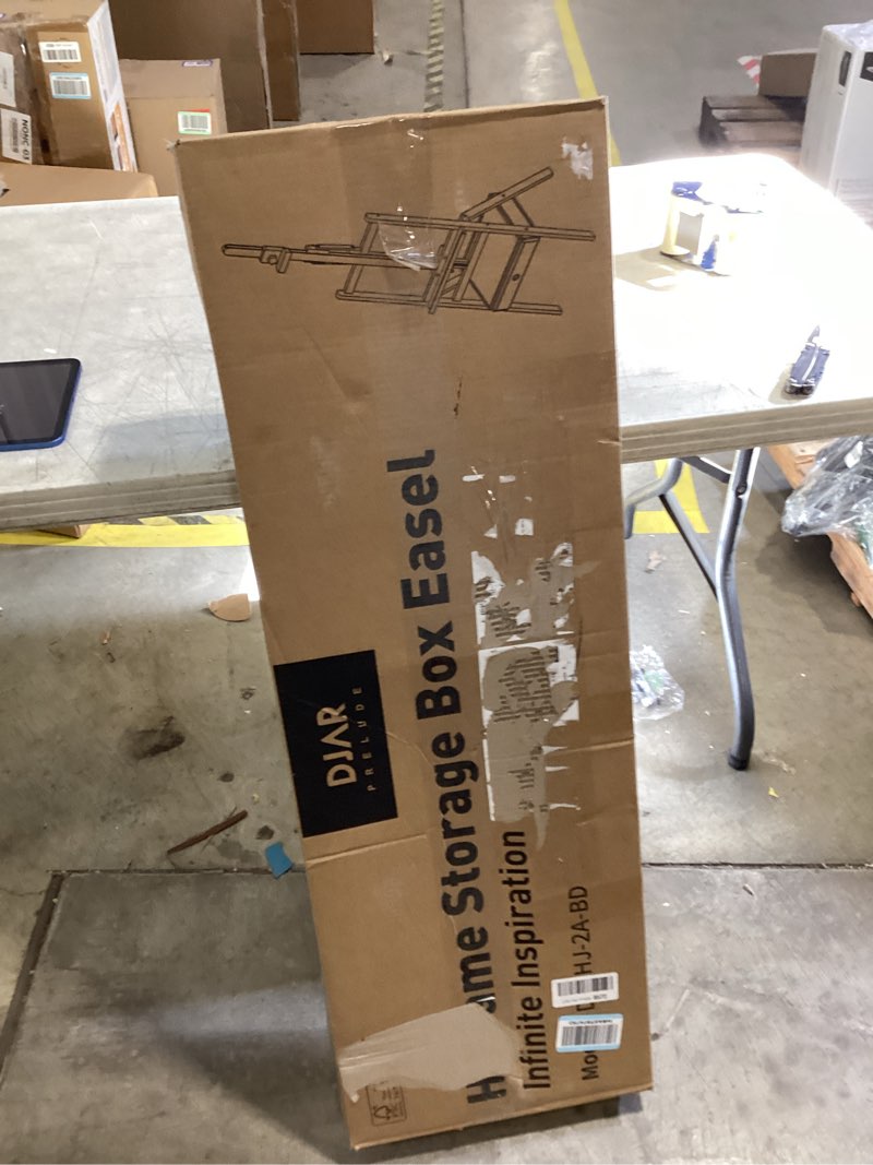 Condition photo showing New/Like New for DJAR Art Easel for Painting with Storage Drawer, Middle Mast Adjustable to 75", Solid Beech Wood Artist H-Frame Easel for Adults, Students, Hold Canvas up to 36", Natural