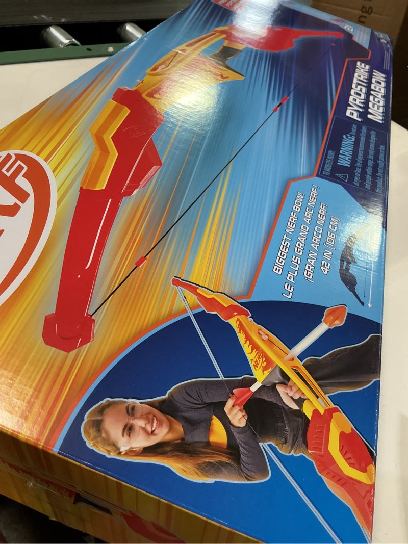 Condition photo showing Good Condition for Nerf Pyrostrike Megabow, 42-Inch Bow Fires Arrows Up to 105 Feet, 2 Arrows with Soft Tips, Kids Outdoor Toys, Ages 10+ (Amazon Exclusive)