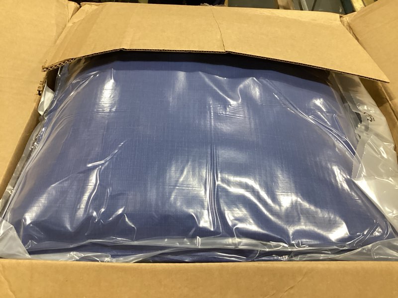 Condition photo showing Good Condition for arden outdoor foam deep seat cushion set (4-pack), 24x24, premium high-density foam, never flattens, weather-proof for patio chair sofa couch, cobalt blue texture certi-pur foam cobalt blue texture 4 pack